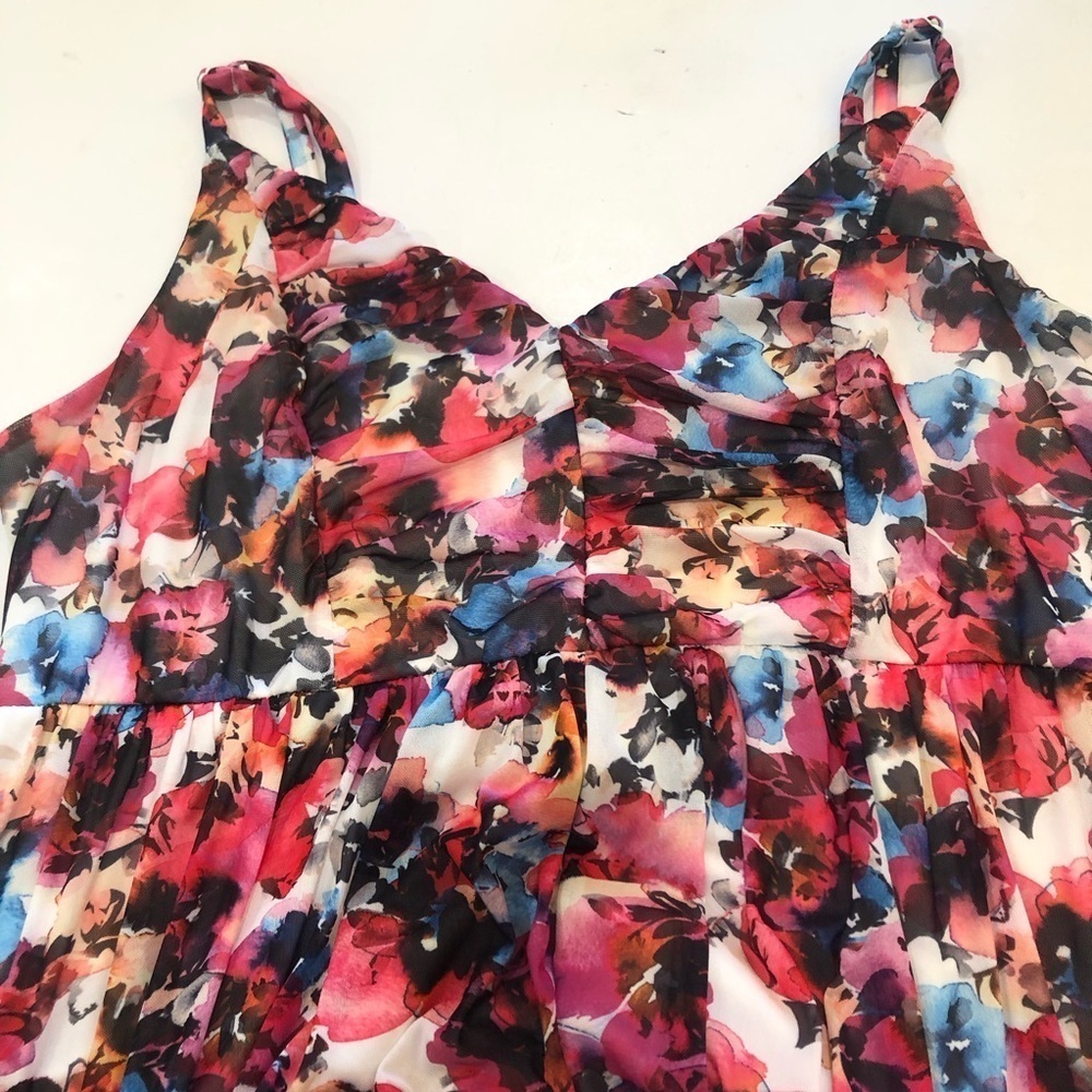 Torrid Size 3 floral spaghetti strap midi maxi dress. Summer brunch luncheon - Picture 5 of 10